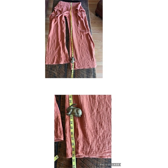 YFB Young Fabulous & Broke Palazzo Wide Leg front tie textured Boho style pants - Picture 6 of 10